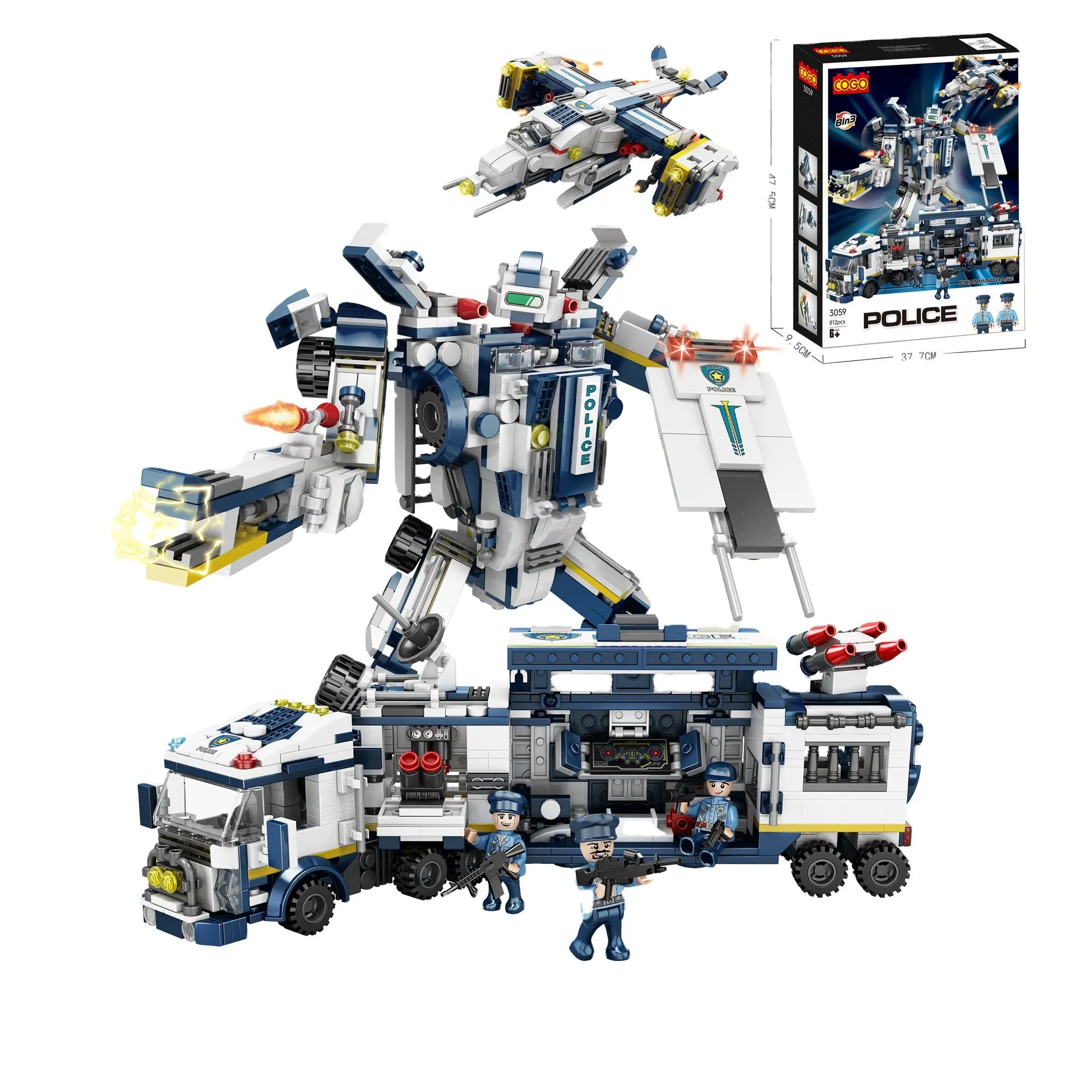 Puzzle Building Blocks 3-in-1 Tank, Mecha & Airplane – 812PCS