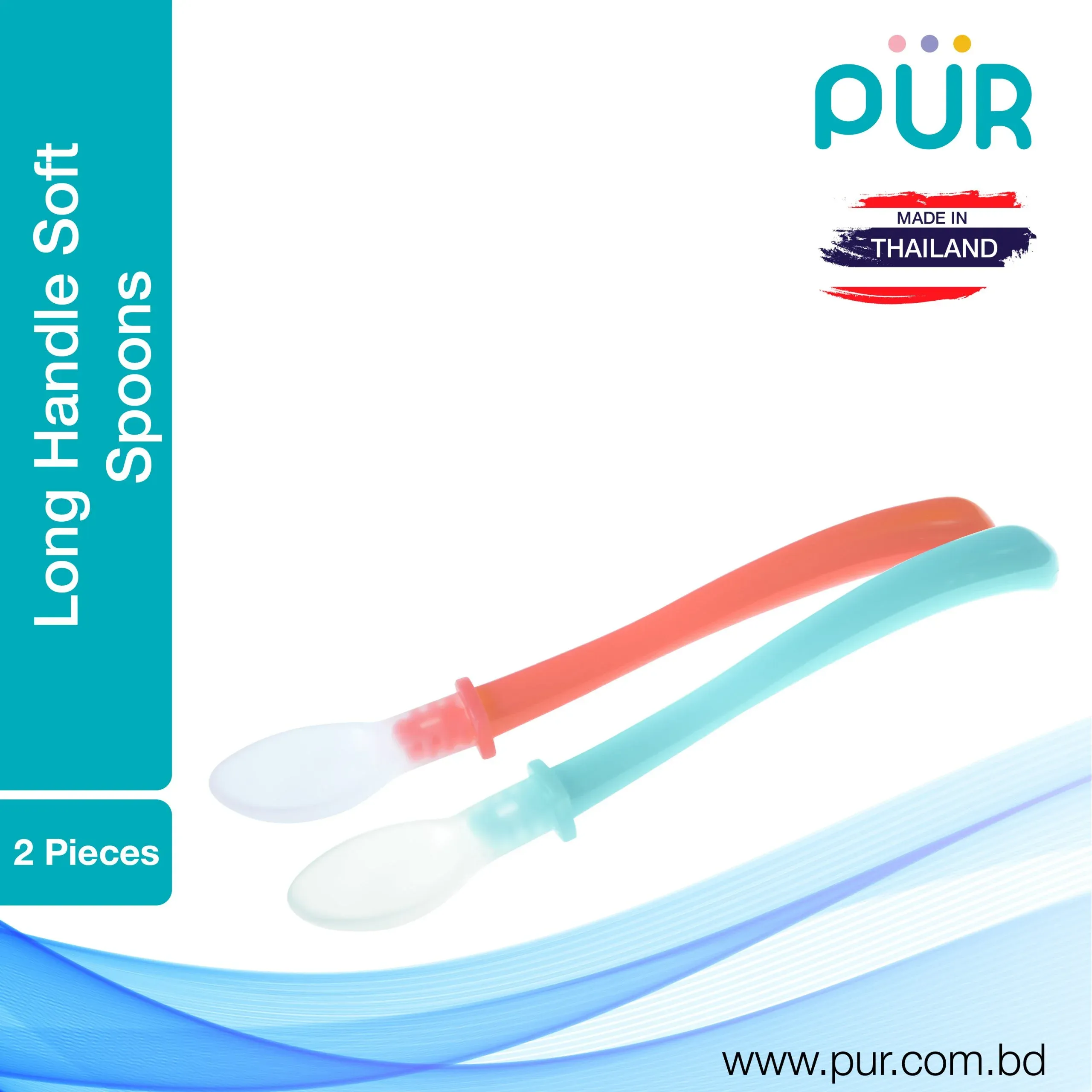 Pur Long Handle Soft Spoons (2pcs) – (5404)