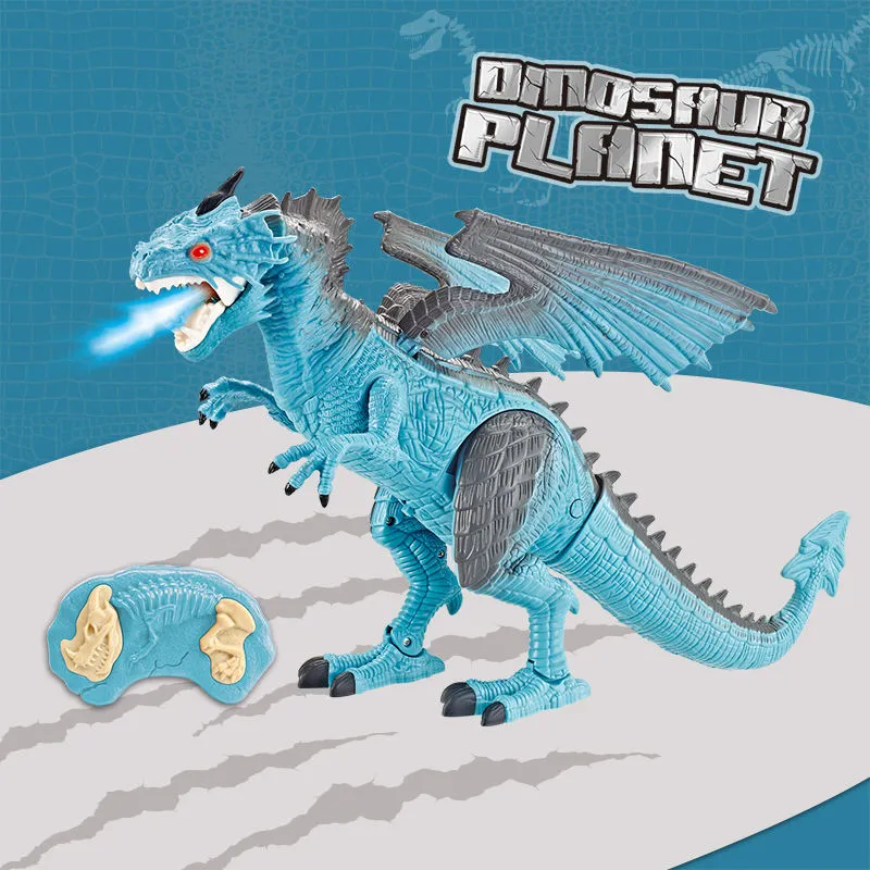 Electronic Walking Dinosaur Toy with Mist, Lights, Sounds & Remote