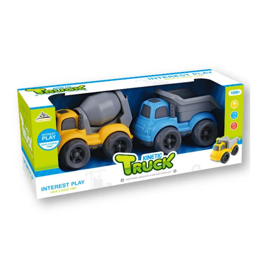 Kids Friction Car Set 2pcs – Push Construction Trucks for Baby