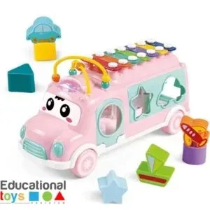 Huanger Xylophone Music Bus with Shape Sorter Toy