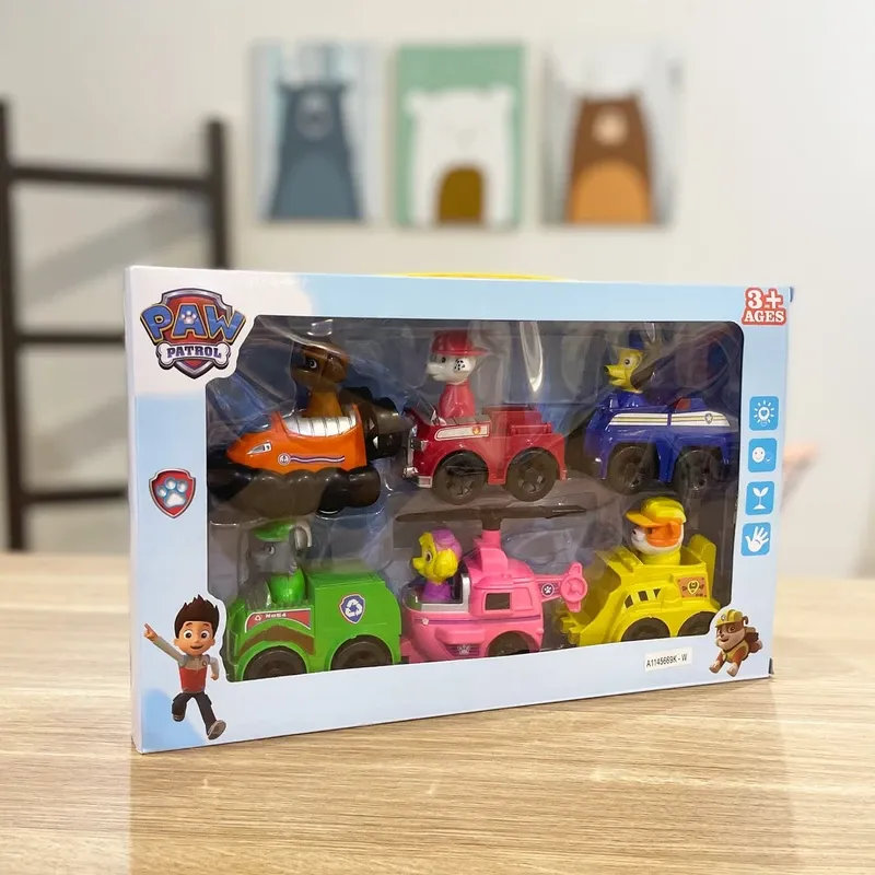 6pcs Watch Dogs Friction Car Toy Set – Police, Fire & Rescue Vehicles