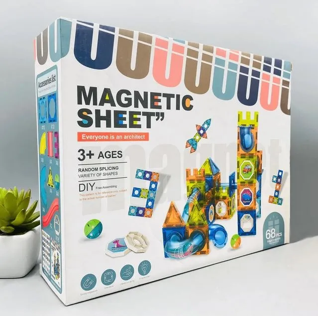 Magnetic Tiles Building Blocks Set for Kids – Educational STEM Toy 68 PCS