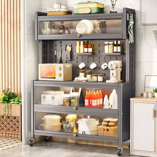 Carbon Steel Multi-layer Storage Cabinet with Wheels