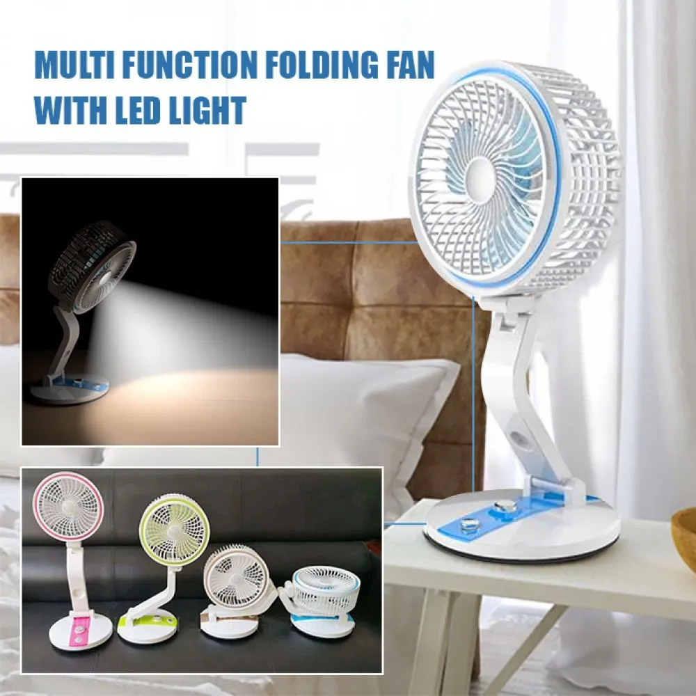 Rechargeable Folding Table Fan with Light – LR 2018