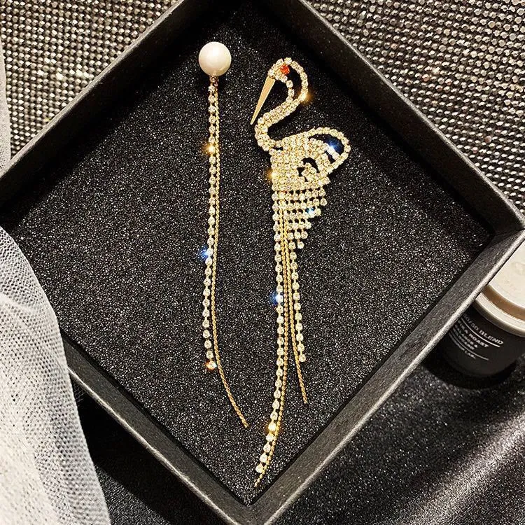 Golden Swan Symphony Earrings